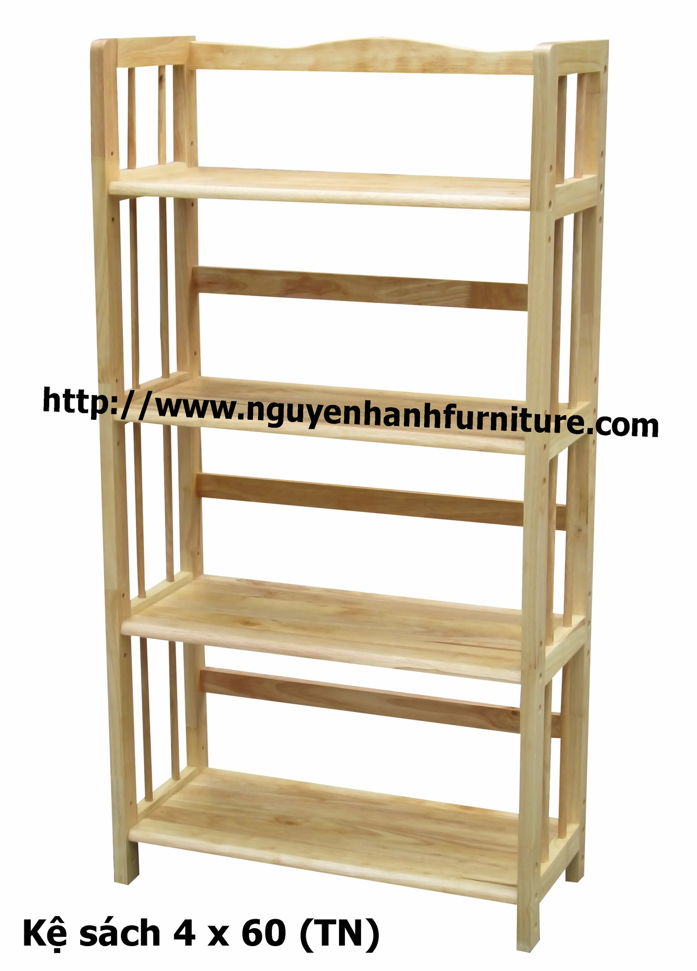 Name product: 4 storey Adjustable Bookshelf 60 (natural) - Dimensions: 63 x 28 x 120 (H) - Description: Wood natural rubber